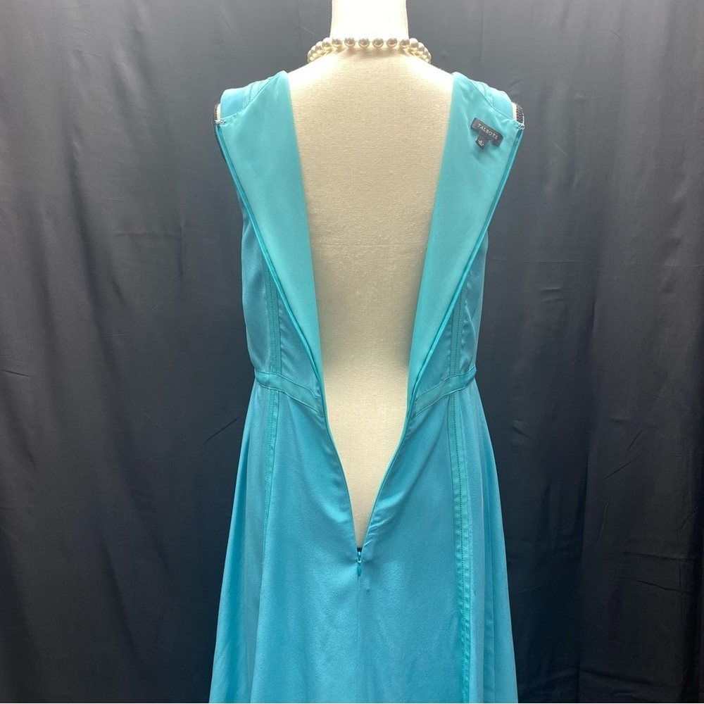 Talbots Silk Dress Women’s 6 Aqua Knee Length Back Zipper Lined LUXURY - Picture 4 of 12